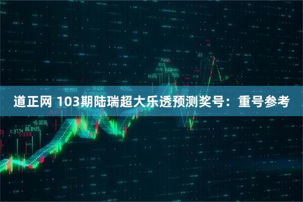 道正网 103期陆瑞超大乐透预测奖号：重号参考